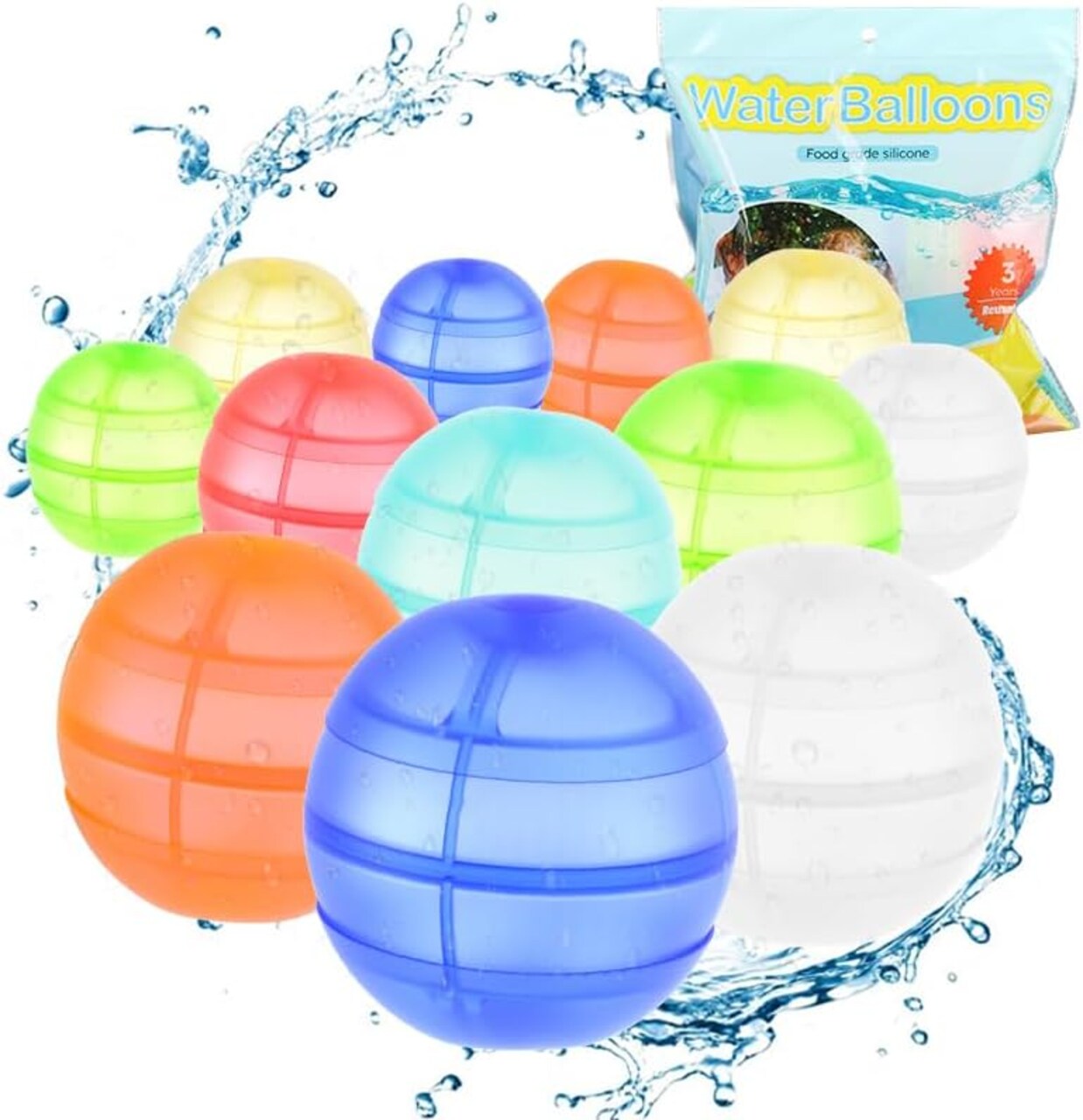 12 Pcs Quick Fill Water Bomb Ballons for Kids(2.5 x 2.5 x 2.5 inches)